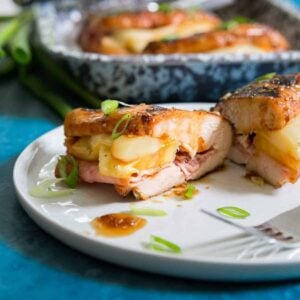 Stuffed Hawaiian chicken breast with ham cheese and pineapple