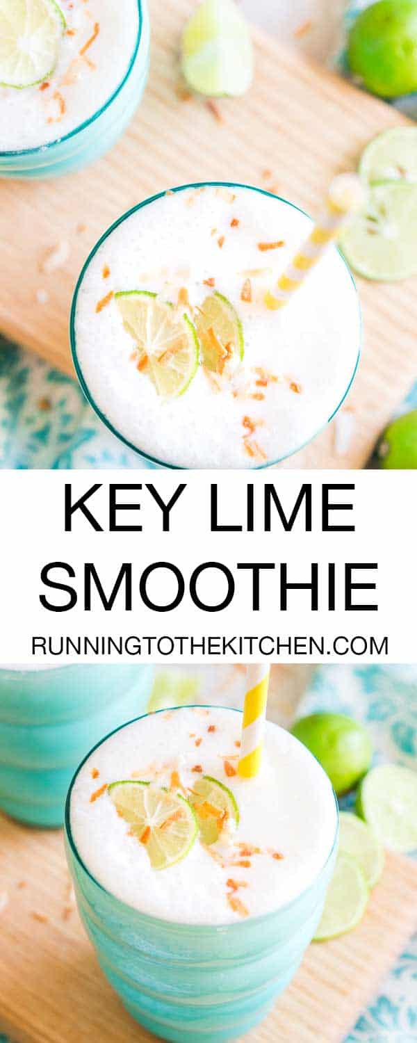 This key lime pie smoothie recipe tastes just like a drink you'd get on a tropical beach vacation except it's healthy and easy to make at home!