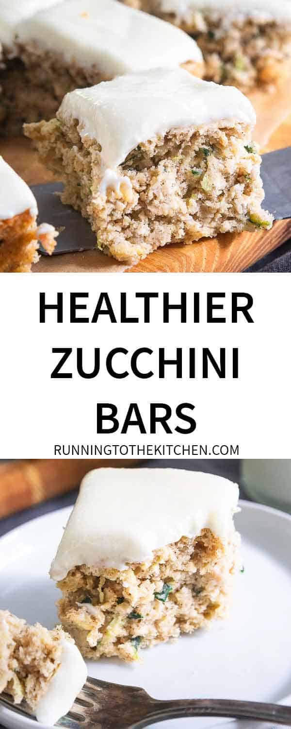 Make a batch of these healthier zucchini bars with cream cheese frosting for snacks and dessert all week long.