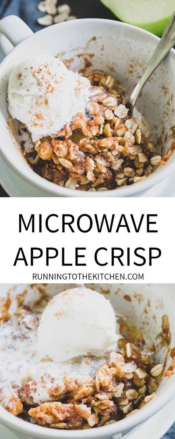 Microwave mug apple crisp is an easy and quick recipe for fall when you need a single serve dessert idea!