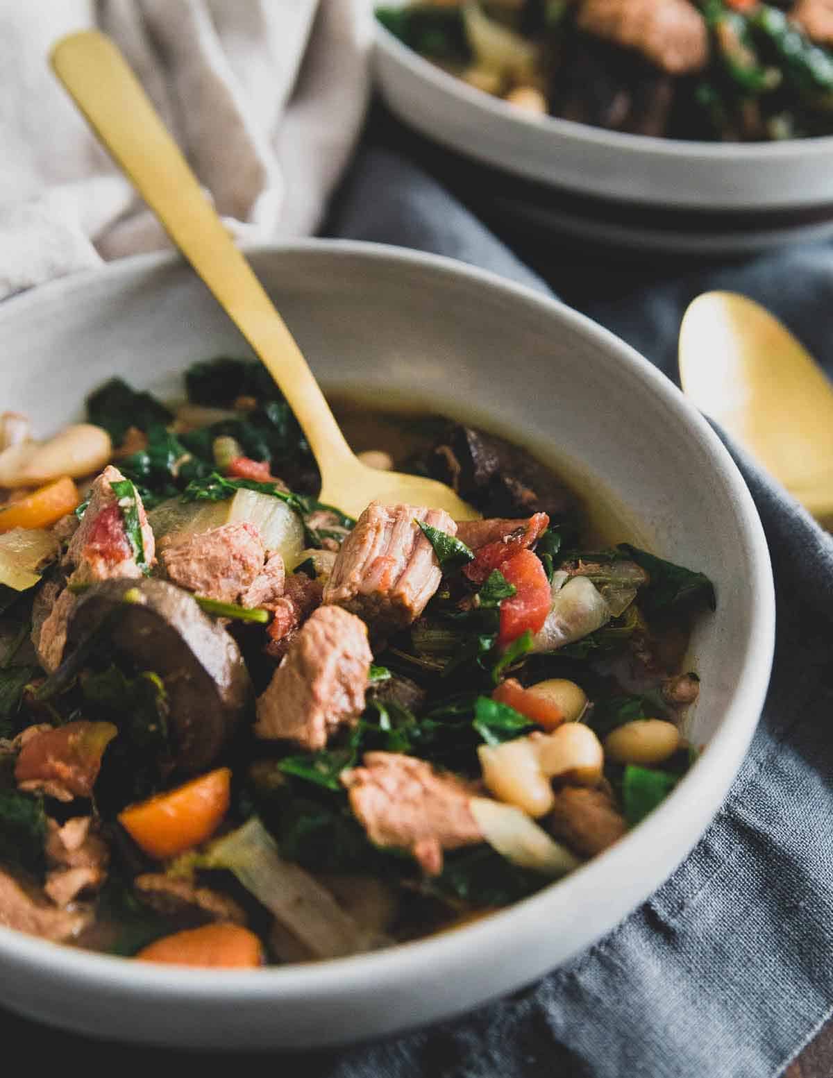 Cozy and comforting beer lamb stew made in the slow cooker.