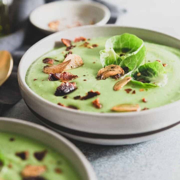 Creamy Garlic Brussels Sprout Soup