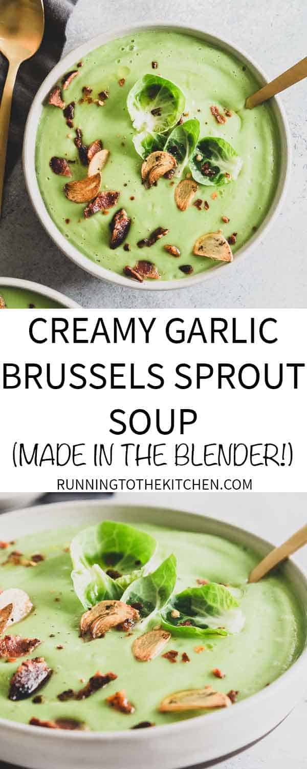 This easy Brussels sprout soup is creamy and decadent while being dairy free! Make it in minutes in your blender!