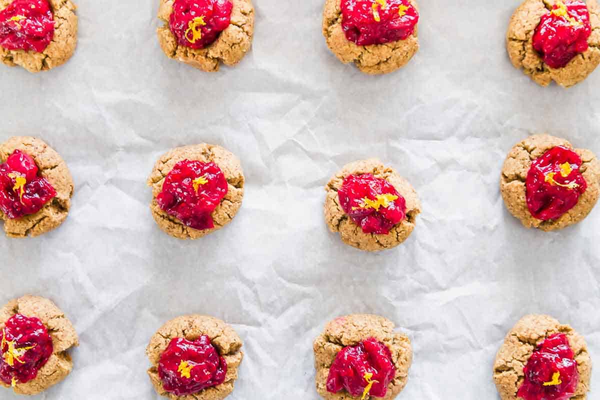 Cranberry orange almond cookies made with leftover almond pulp from homemade almond milk.