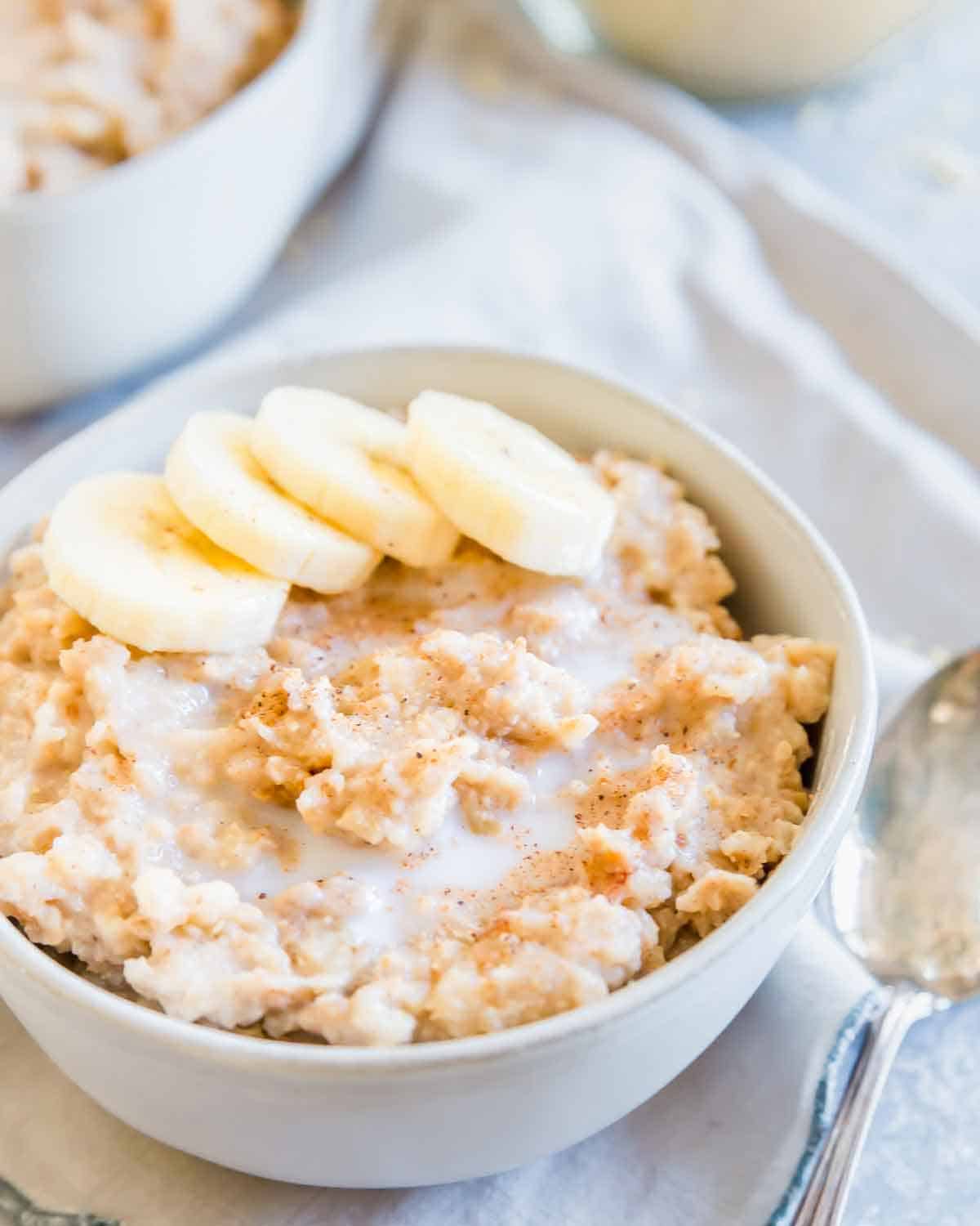 Creamy breakfast millet made in the slow cooker is a hearty, filling, gluten-free breakfast.