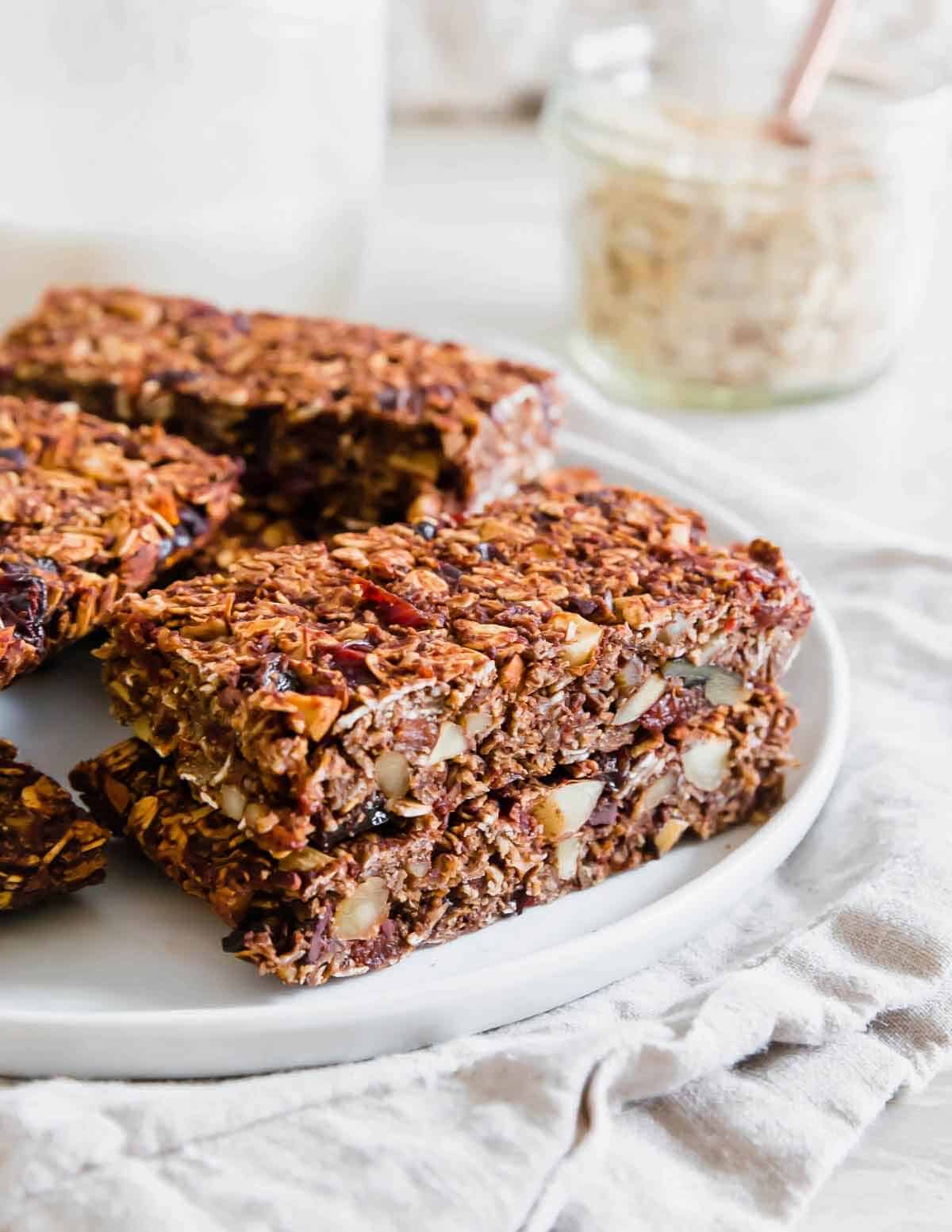 Chocolate oat granola bars.