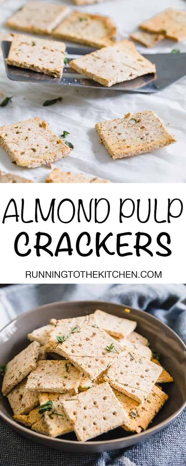 Need a way to use up leftover almond pulp from making almond milk? Try this easy almond pulp cracker recipe. Vegan/Gluten-Free/Paleo