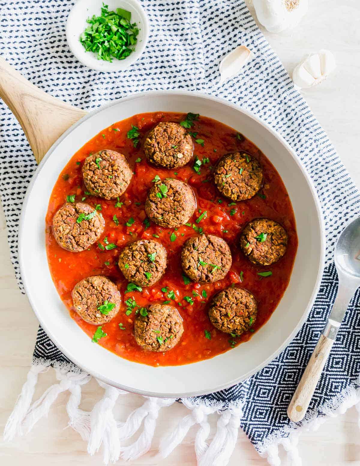 An easy bean meatball recipe using black beans and Italian spices. Vegan and gluten-free!