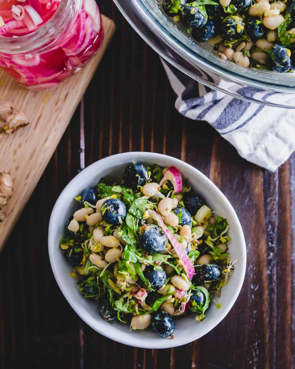 Packed with nutritious and anti-inflammatory foods, this blueberry white bean salad doesn't skimp on flavor. 