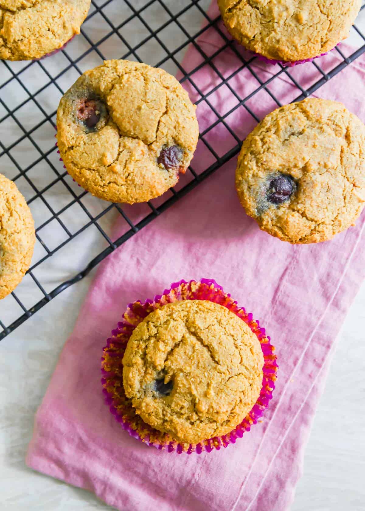 The chewy texture you love from a corn muffin in an easy vegan and gluten-free version filled with cherries!