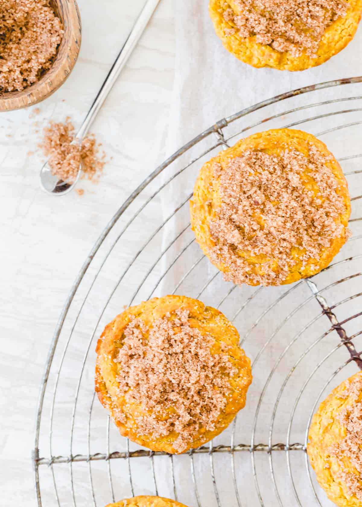 simple pantry ingredient gluten-free pumpkin muffins are moist, tender and full of warming fall spices like cinnamon, nutmeg, ginger and cloves.