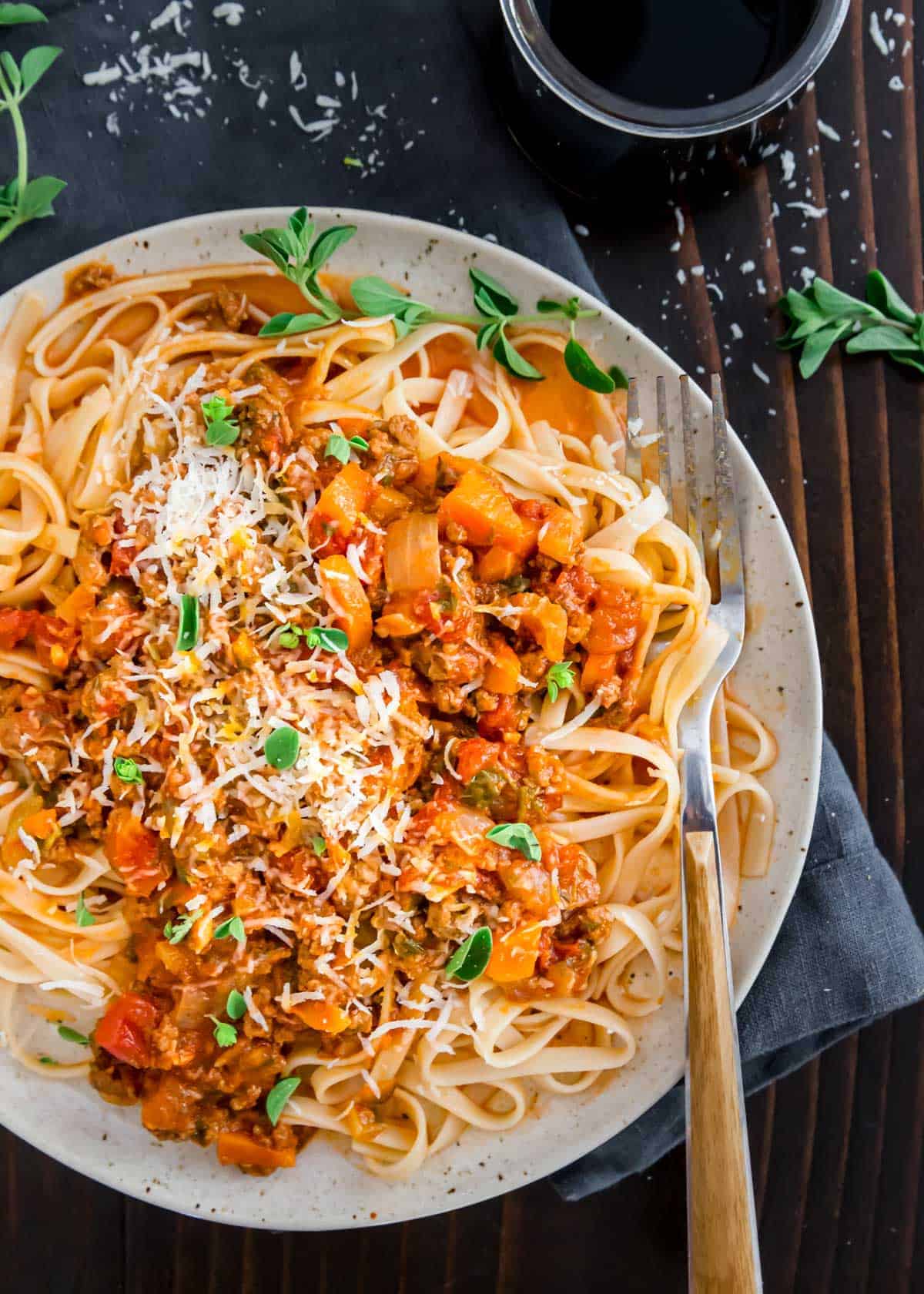 Making bolognese in the Instant Pot (or pressure cooker) is a much quicker and easier spin on the classic Italian meat sauce. You'll still get all the rich and hearty depth of flavor in a fraction of the time from the traditional stove top method. Serve over your favorite pasta with a good dose of parmesan cheese.