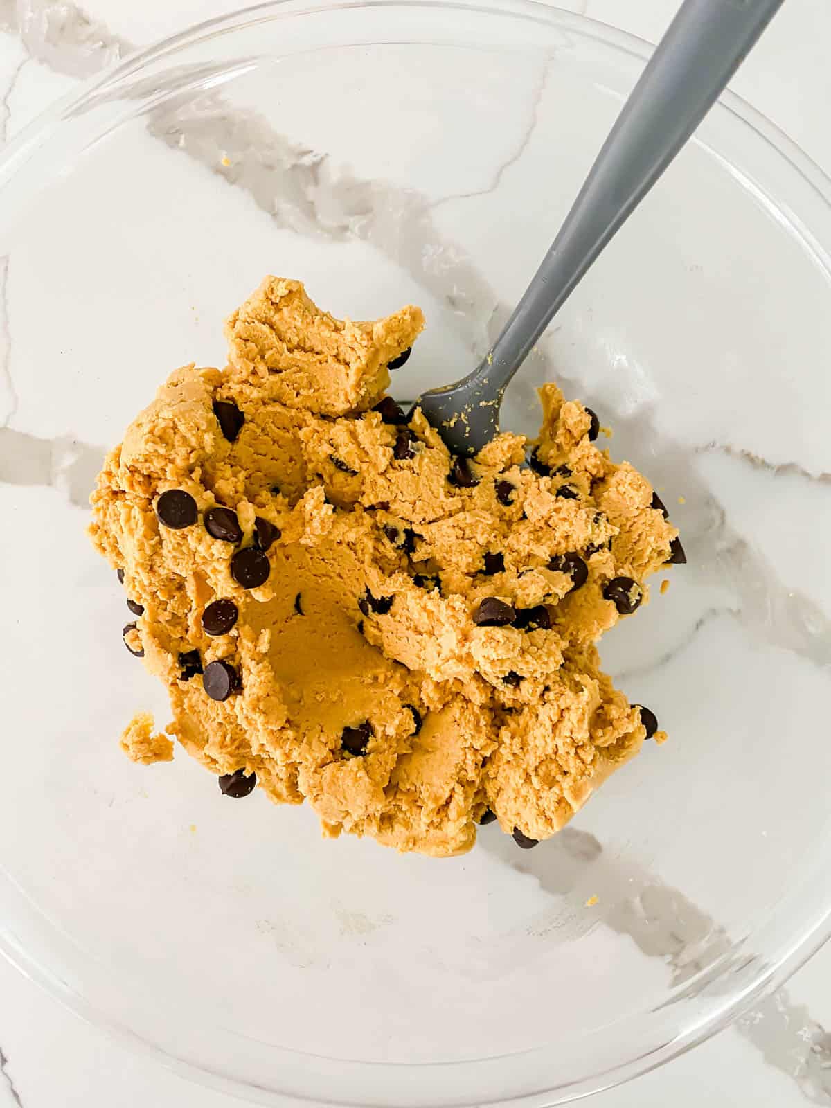edible pumpkin cookie dough batter before being shaped into bite-sized balls