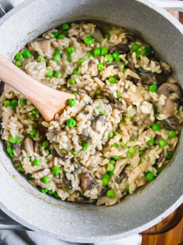 creamy vegan mushroom risotto