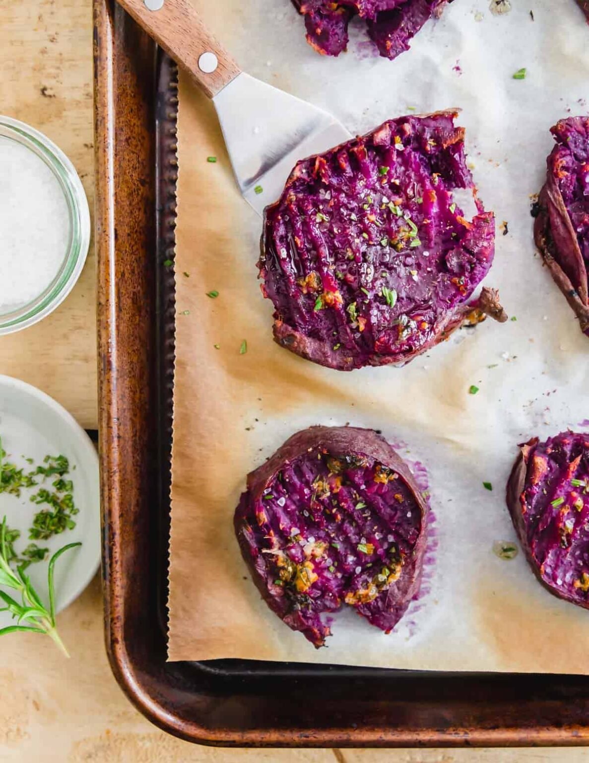 Roasted Stokes Purple Sweet Potato Recipe - Smashed Purple Potatoes