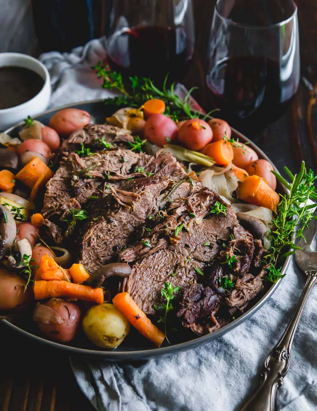 Instant Pot Venison Roast - with a Red Wine Balsamic Herb Sauce