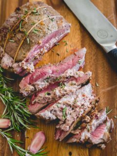 butterflied leg of lamb with cranberry goat cheese stuffing