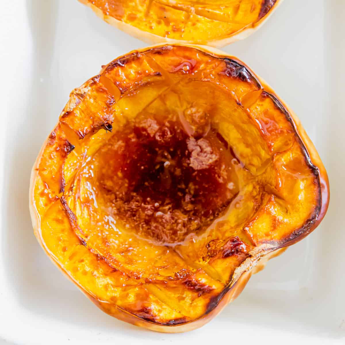 sweet and savory golden maple baked white acorn squash