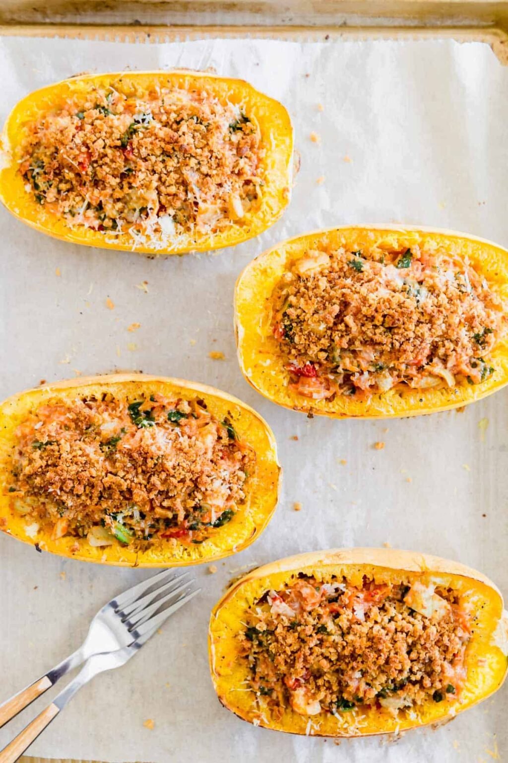 Twice Baked Spaghetti Squash Glutenfree & Vegetarian!