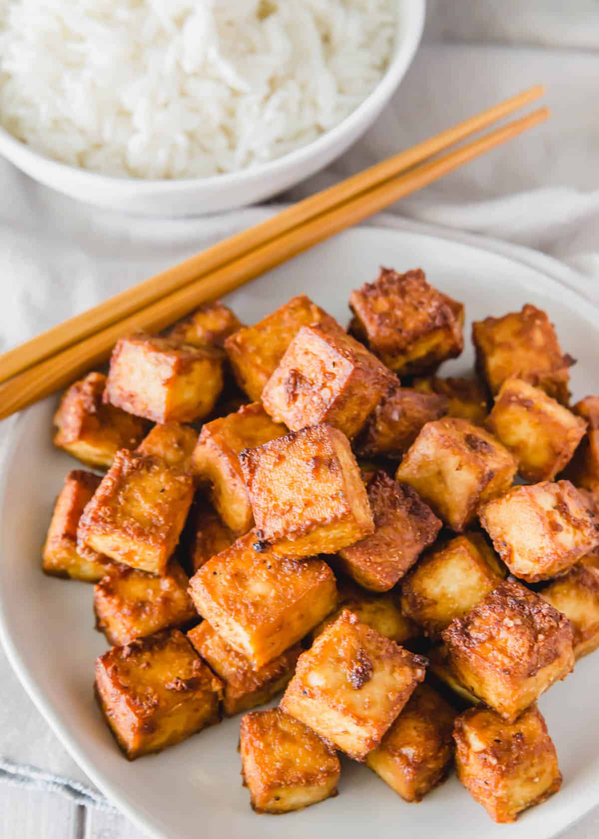 This air fryer tofu recipe is extra crispy and full of flavor using just a handful of ingredients. Making tofu in the air fryer will be your new favorite method once you try this easy recipe.