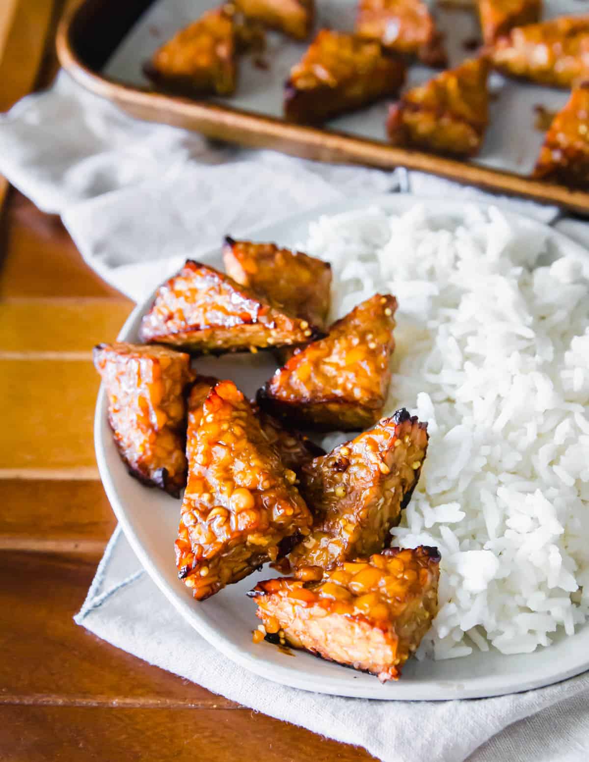 Use this easy tempeh marinade to make super flavorful and crispy oven baked tempeh as the base for any delicious plant based meal.