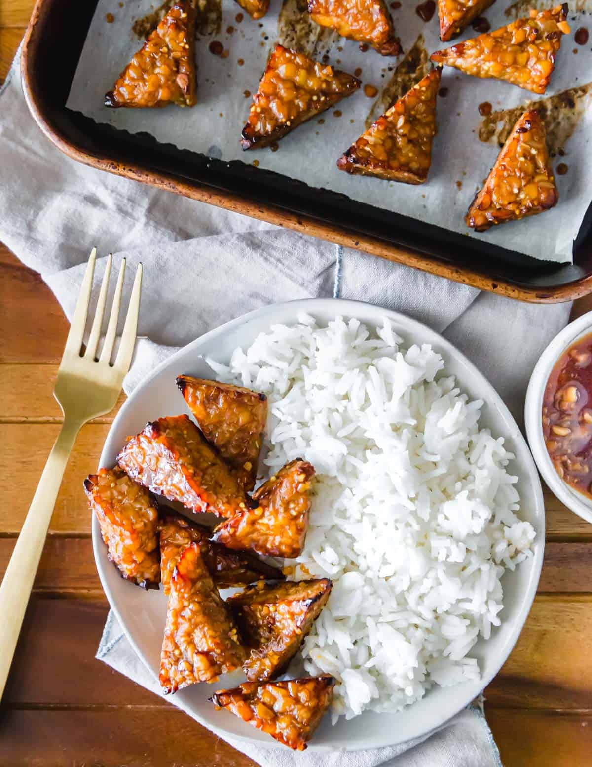 Marinading tempeh brings an intense flavor to the otherwise bland vegetarian staple. 