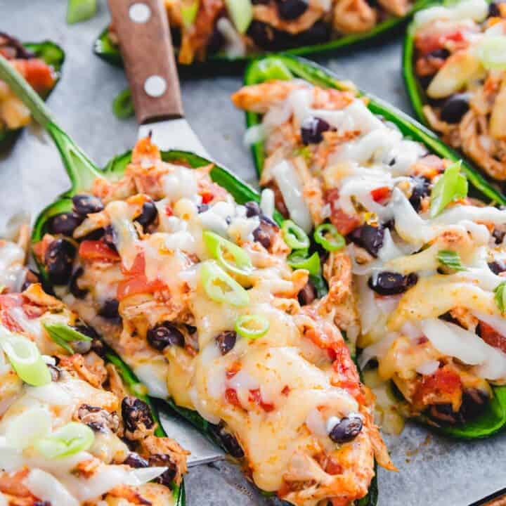 cheesy chicken stuffed poblano peppers