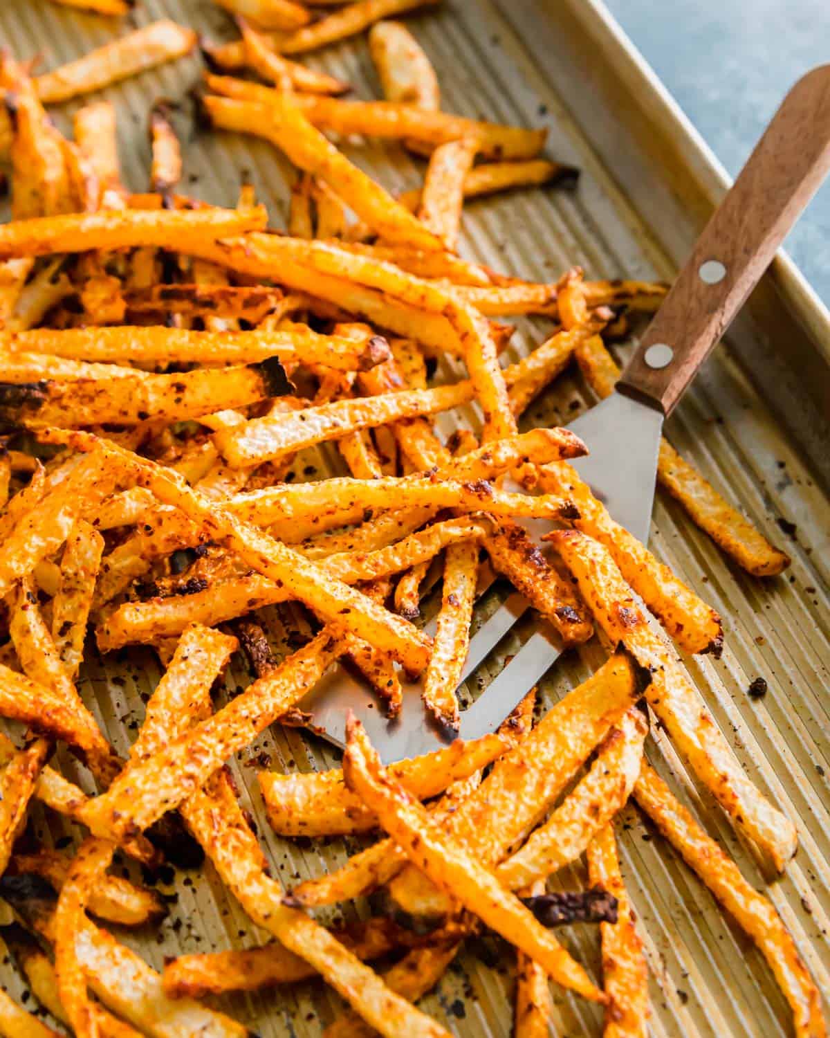 Learn how to make jicama fries with the perfect crispy texture in the oven!