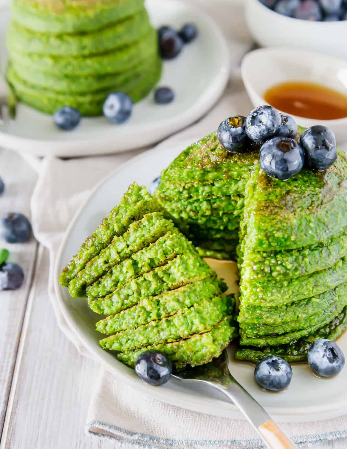 Moist and fluffy spinach pancakes are a healthy and fun breakfast option with this easy recipe.