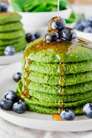 Green spinach pancakes