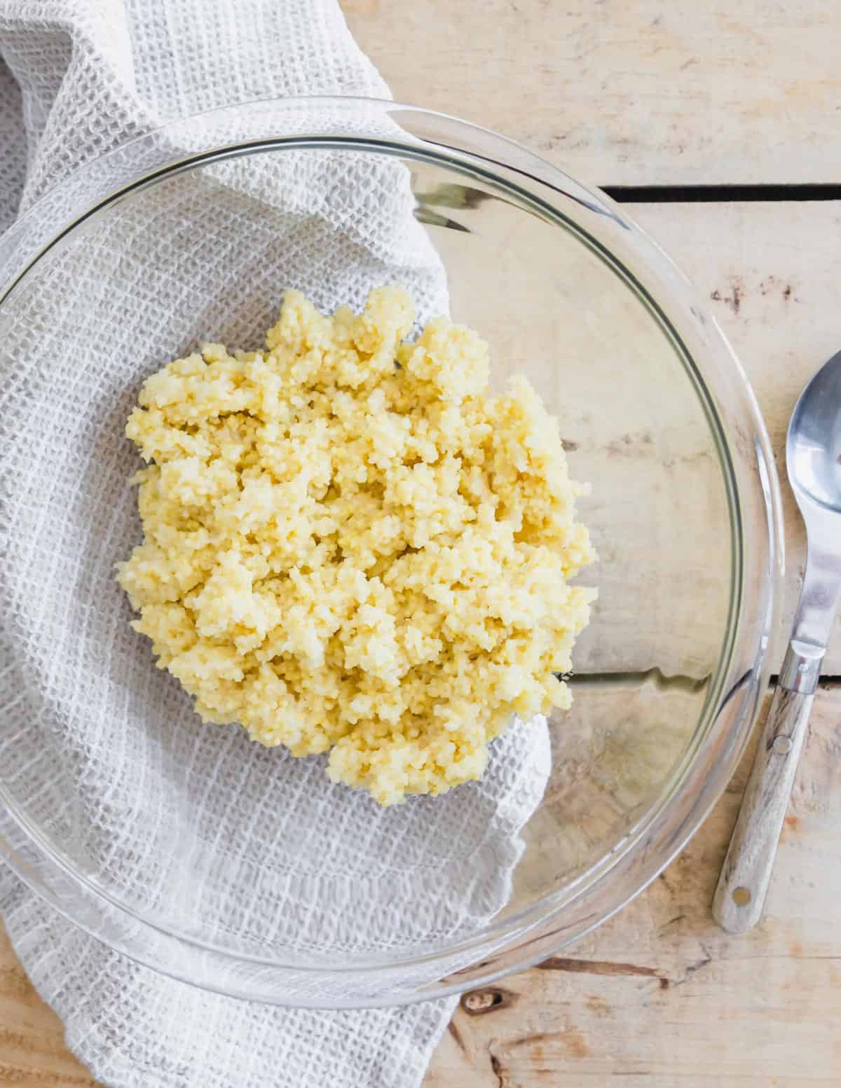 Cooked organic millet in a bowl.