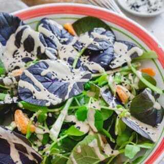 purple tatsoi salad recipe