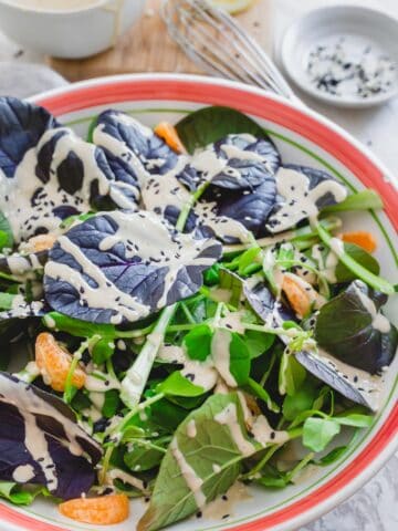 purple tatsoi salad recipe