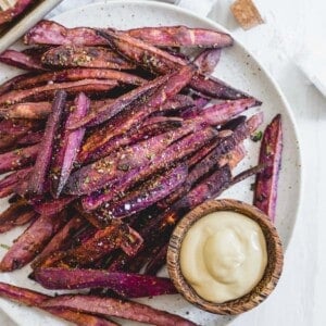 Oven baked purple sweet potato fries