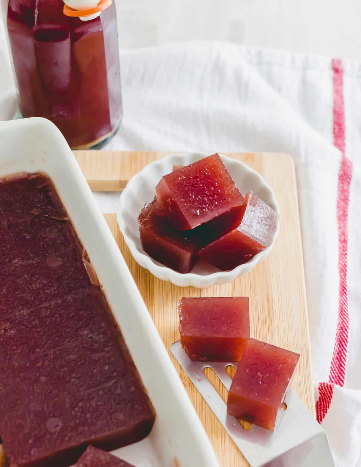 Simple gummies using tart cherry juice, gelatin, water and magnesium powder for a peaceful, calm and restorative night's sleep.