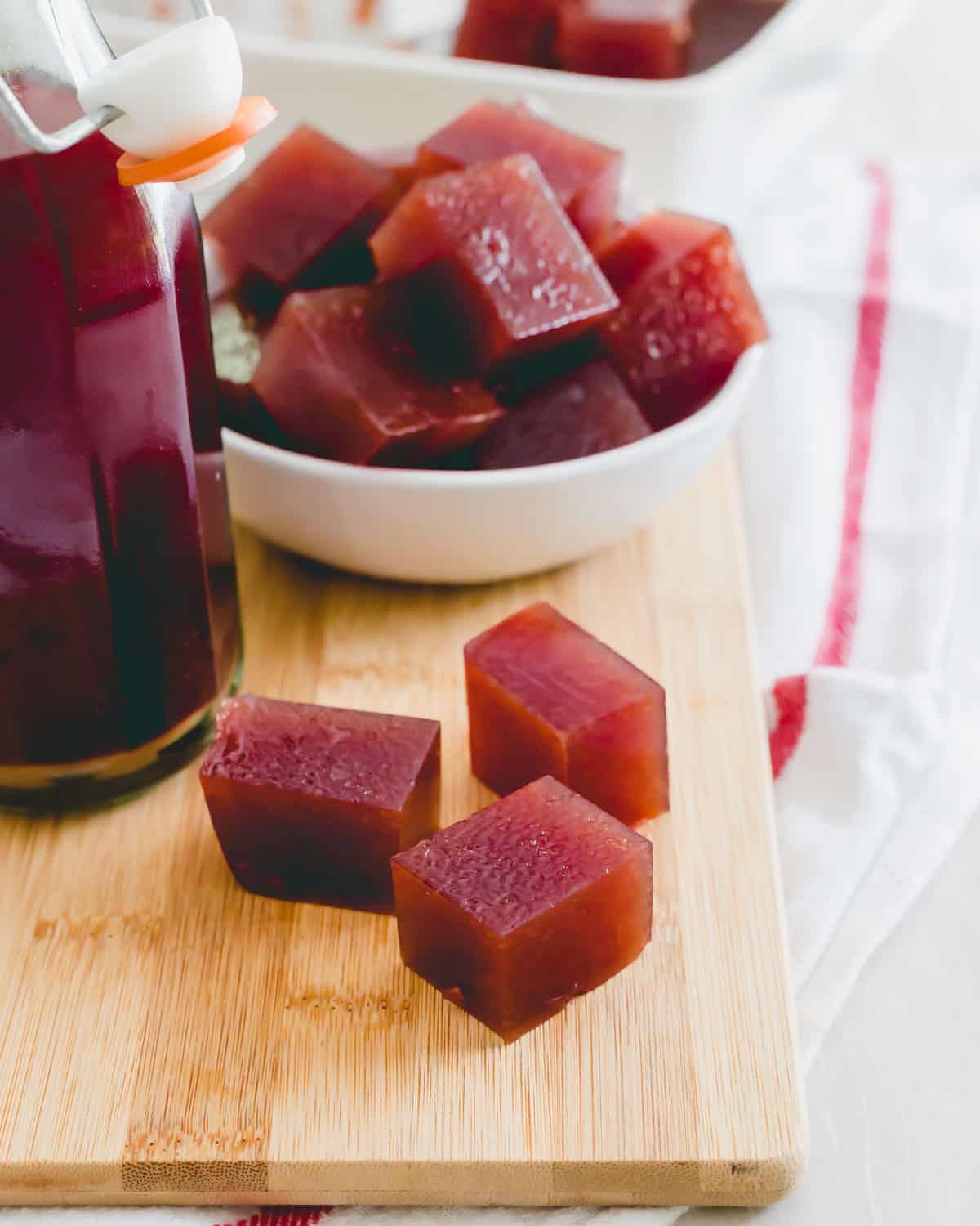 Tart cherry sleep gummies made with four simple ingredients and no added sugar.