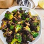 Crispy air fryer frozen broccoli.