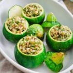 Stuffed round zucchini