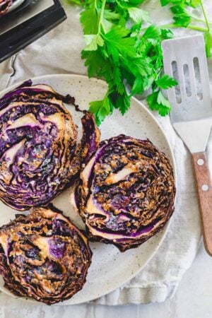 Crispy air fryer cabbage.