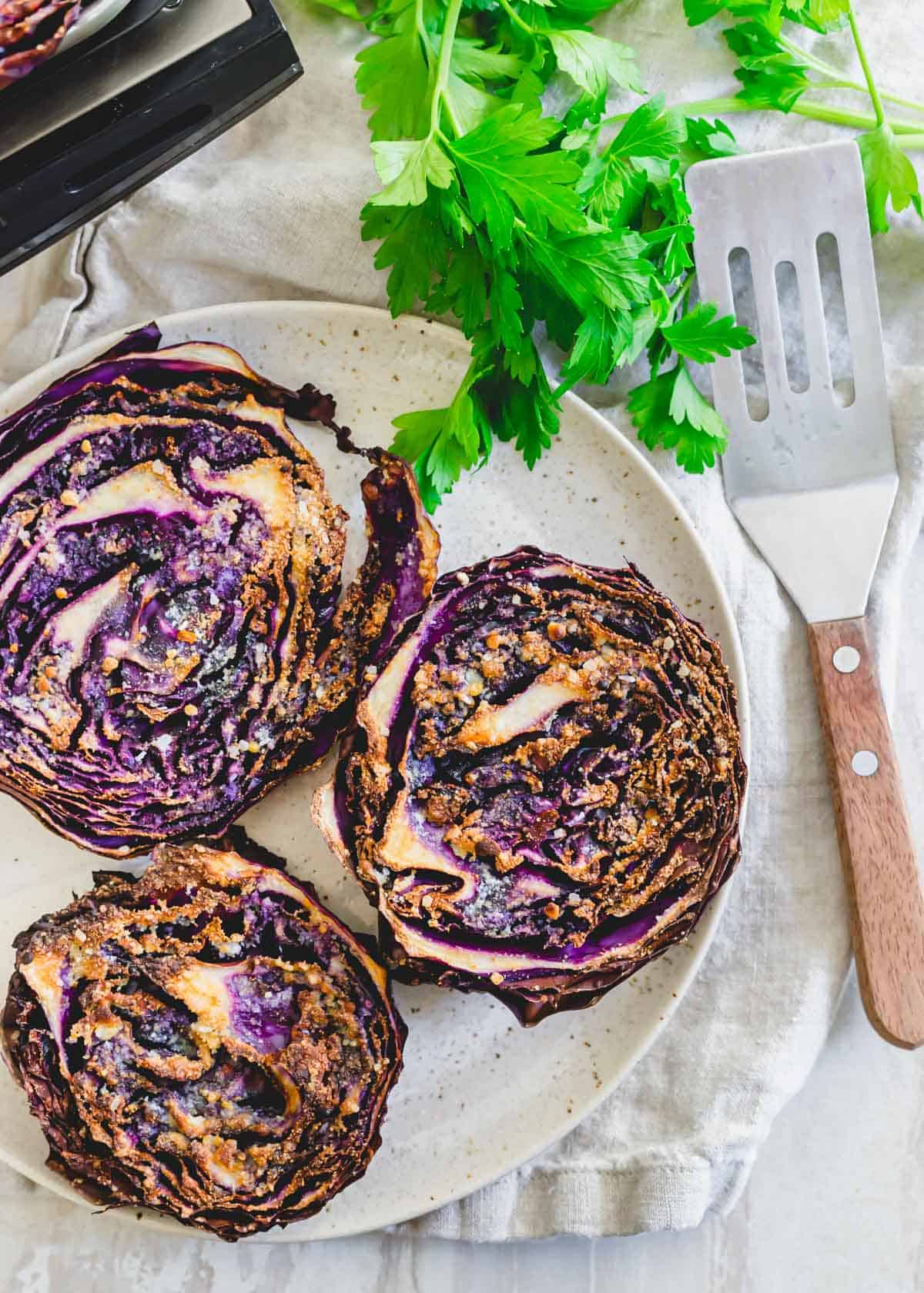 Crispy air fryer cabbage.