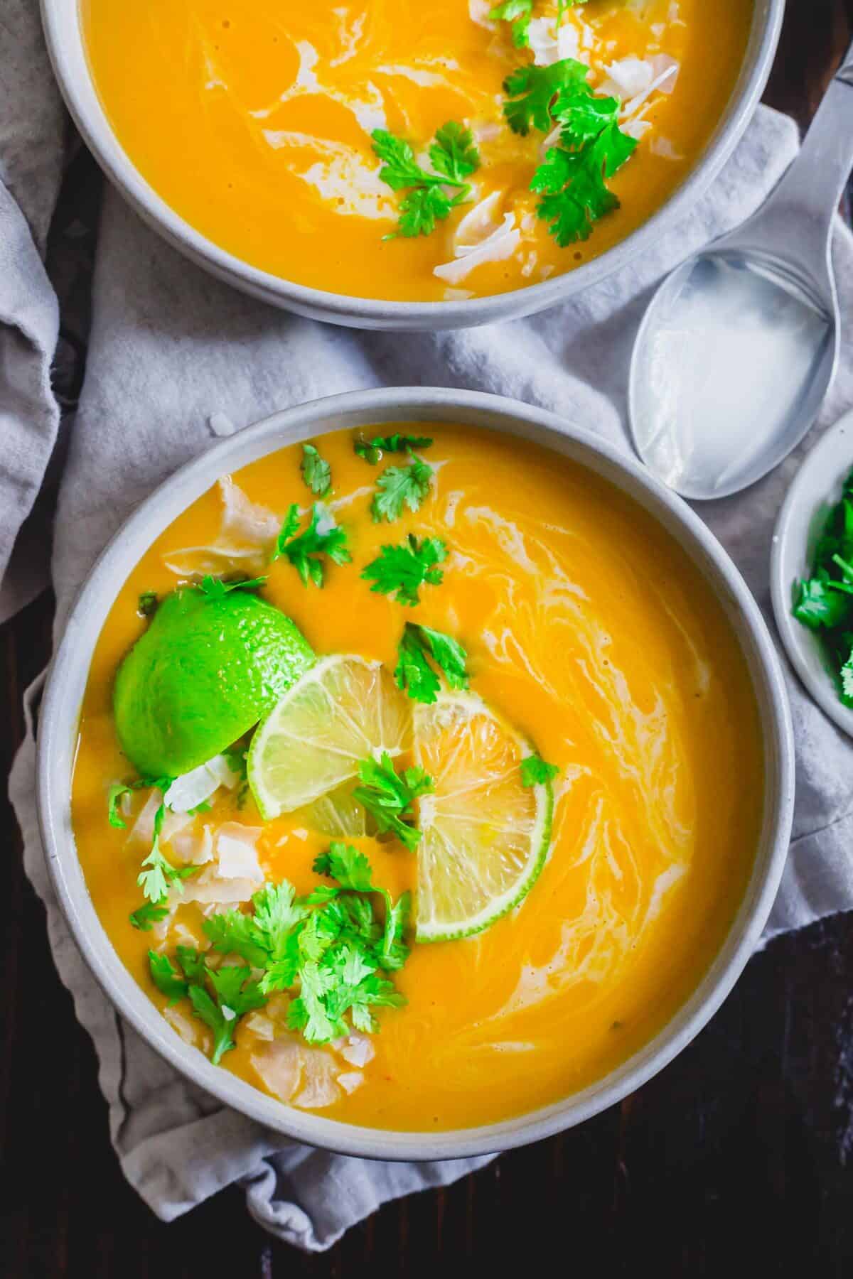 Roasted buttercup squash soup recipe.