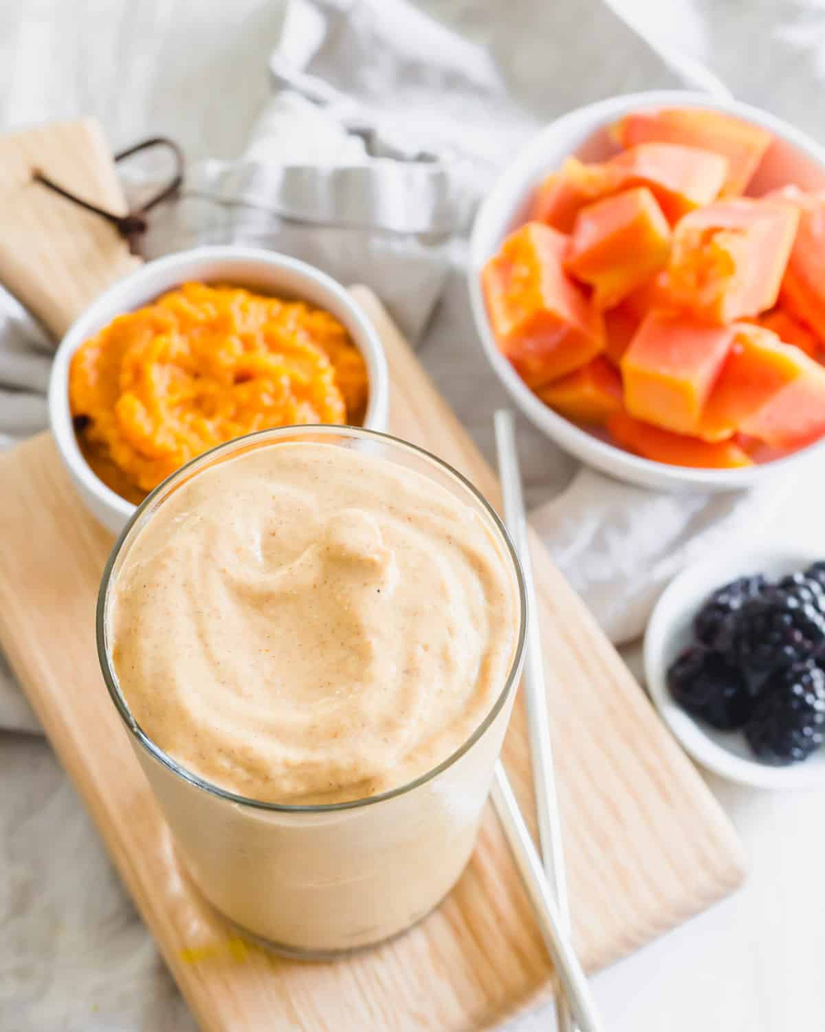 Pumpkin papaya gut healing smoothie.