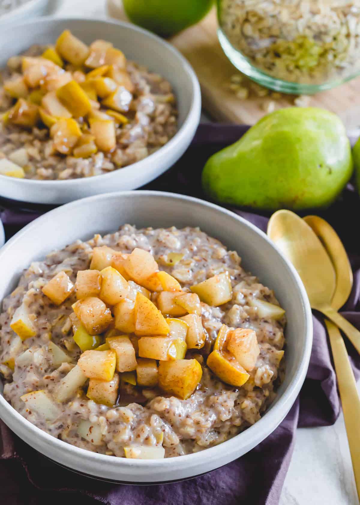 Spiced pear oatmeal.