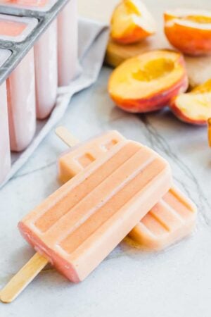 Creamy peach popsicles.