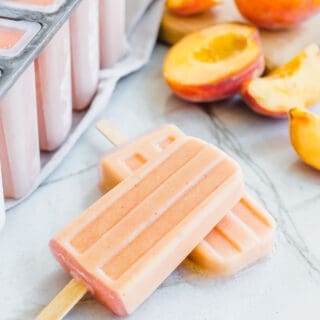 Creamy peach popsicles.