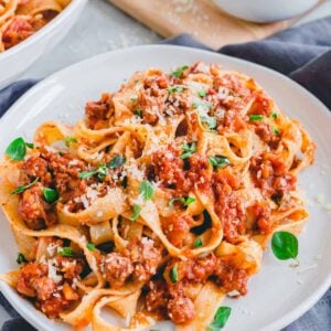 Lamb bolognese.