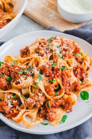 Lamb bolognese.