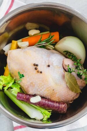 How to cook a stewing hen in the Instant Pot.