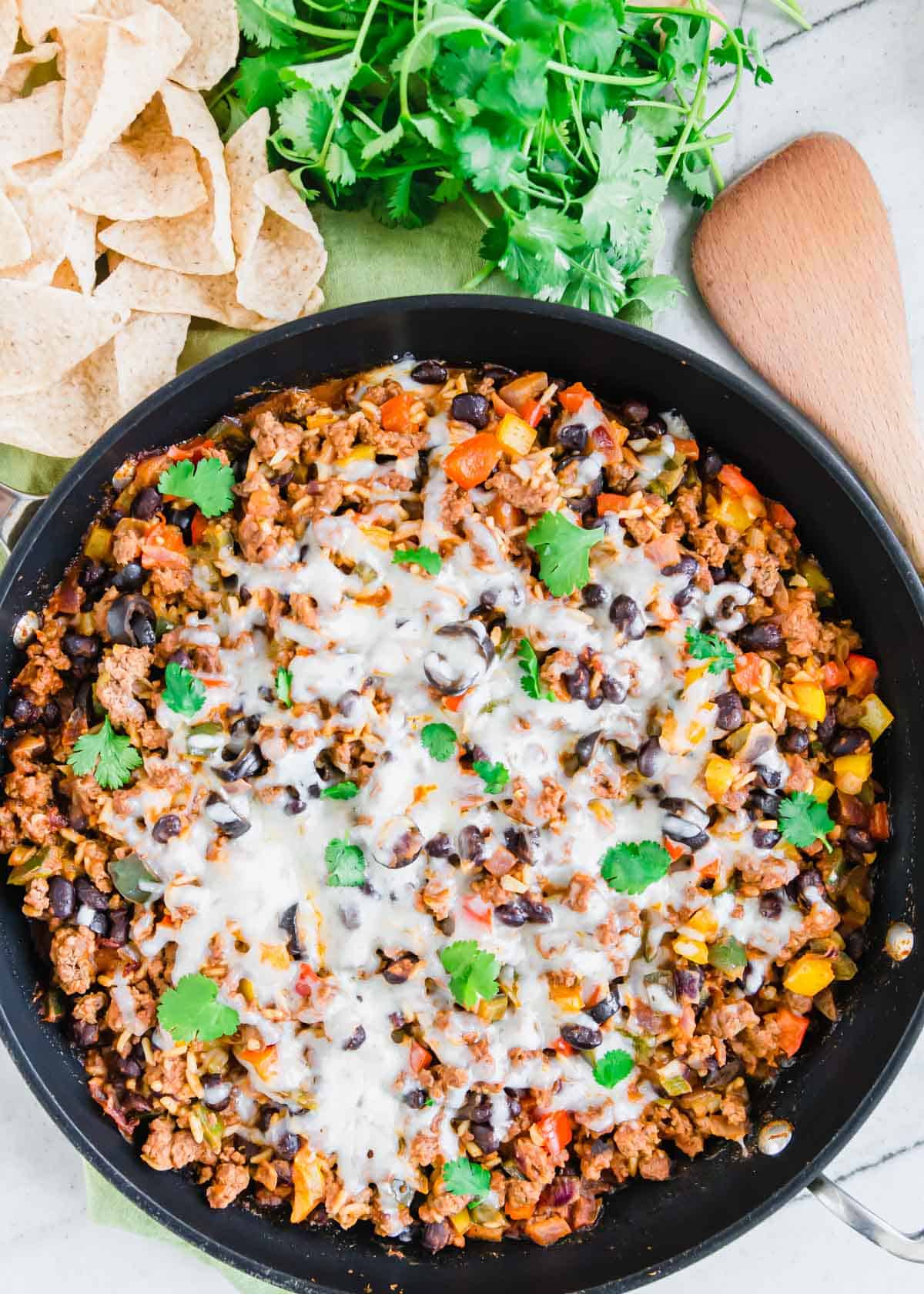 Mexican ground beef recipe skillet.