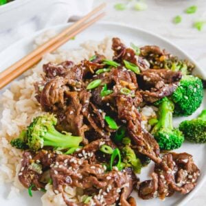 Shaved beef stir fry.